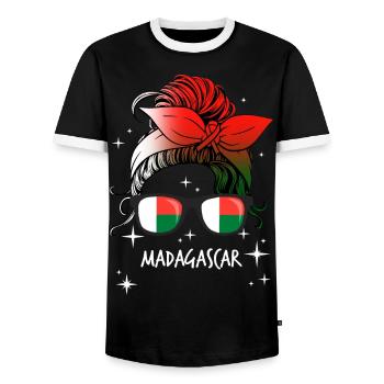 Madagascar - Men's Ringer Shirt - black/white - Front - AI Model Female 172 light (172cm) & AI Model Male 178 light (178cm)