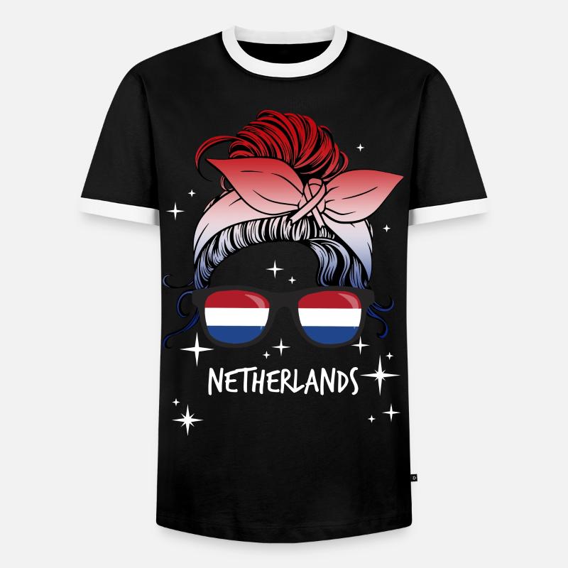 Netherlands - Men's Ringer Shirt - black/white