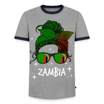 Zambie - T-shirt contrasté Homme - gris/marine  - Devant - AI Model Female 172 light (172cm) & AI Model Male 178 light (178cm)