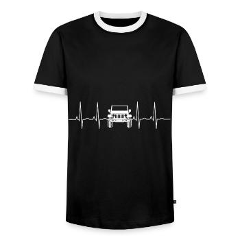 Off-road vehicle Offroad 4x4 4wd AWD 4wheeler Gift - Men's Ringer Shirt - black/white - Front - AI Model Female 172 light (172cm) & AI Model Male 178 light (178cm)