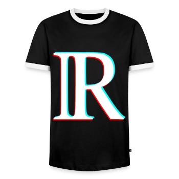 Reelle Zahlen Symbol - Männer Kontrast-T-Shirt - Schwarz/Weiß - Vorne - AI Model Female 172 light (172cm) & AI Model Male 178 light (178cm)