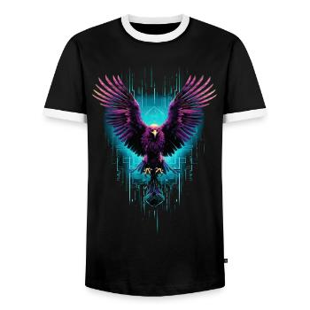 Adler Adlerkopf Raubvogel Greifvogel Tier Neon - Männer Kontrast-T-Shirt - Schwarz/Weiß - Vorne - AI Model Female 172 light (172cm) & AI Model Male 178 light (178cm)