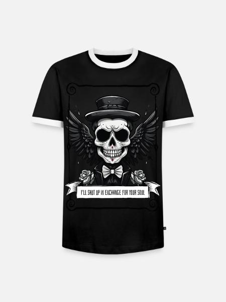 Angel - Skull - Männer Kontrast-T-Shirt - Schwarz/Weiß