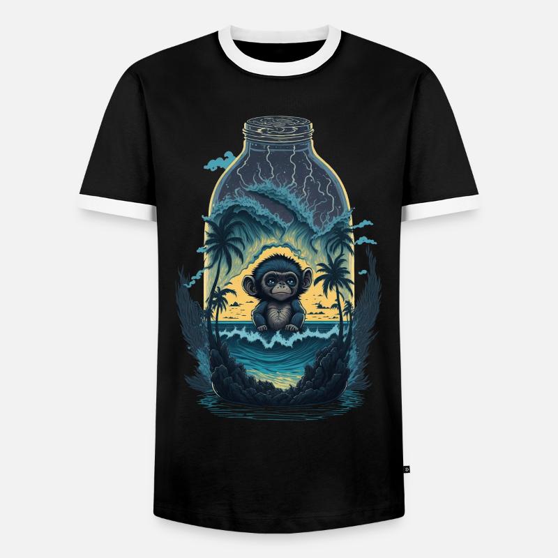 Affe - Männer Kontrast-T-Shirt - Schwarz/Weiß