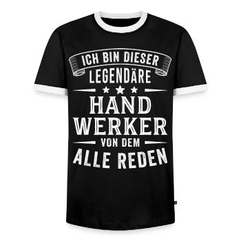 Handwerker Legende Heimwerker Handwerk - Männer Kontrast-T-Shirt - Schwarz/Weiß - Vorne - AI Model Female 172 light (172cm) & AI Model Male 178 light (178cm)
