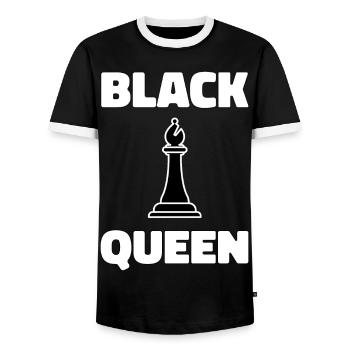 Mois de l’histoire des Noirs Black Lady Gift Copy - T-shirt contrasté Homme - noir/blanc - Devant - AI Model Female 172 light (172cm) & AI Model Male 178 light (178cm)