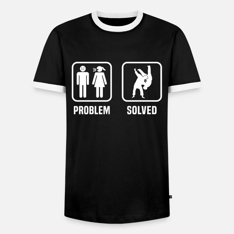 Problem gelöst Judo - Männer Kontrast-T-Shirt - Schwarz/Weiß
