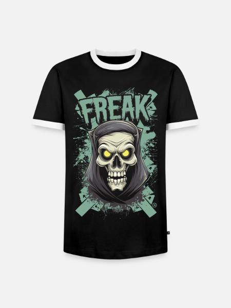 Freak - Skull, Totenkopf - Männer Kontrast-T-Shirt - Schwarz/Weiß