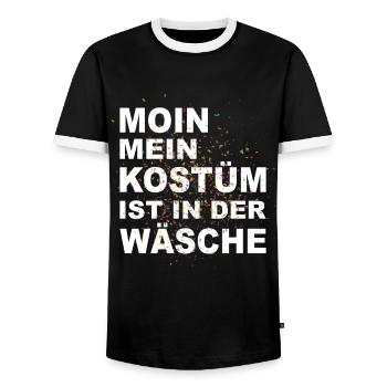 MOIN Mein Kostüm ist in der Wäsche - Männer Kontrast-T-Shirt - Schwarz/Weiß - Vorne - AI Model Female 172 light (172cm) & AI Model Male 178 light (178cm)