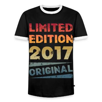 Limited Edition Geburtstag Party Jahrgang 2017 - Männer Kontrast-T-Shirt - Schwarz/Weiß - Vorne - AI Model Female 172 light (172cm) & AI Model Male 178 light (178cm)