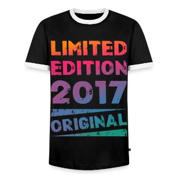 Limited Edition Geburtstag Party Jahrgang 2017 - Männer Kontrast-T-Shirt - Schwarz/Weiß - Vorne - AI Model Female 172 light (172cm) & AI Model Male 178 light (178cm)
