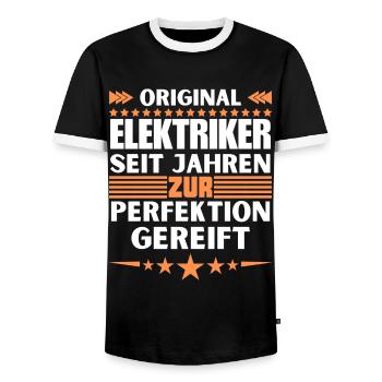 Les électriciens ont mûri à la perfection - T-shirt contrasté Homme - noir/blanc - Devant - AI Model Female 172 light (172cm) & AI Model Male 178 light (178cm)