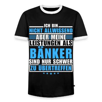 Des performances inégalées en tant que banquier - T-shirt contrasté Homme - noir/blanc - Devant - AI Model Female 172 light (172cm) & AI Model Male 178 light (178cm)