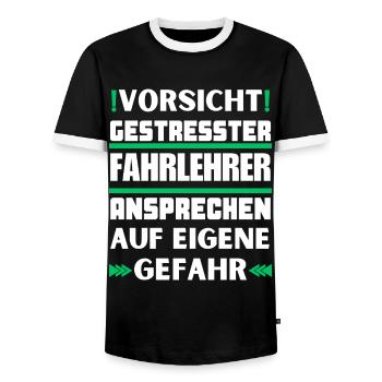 Ne parlez pas à un moniteur de conduite stressé ! - T-shirt contrasté Homme - noir/blanc - Devant - AI Model Female 172 light (172cm) & AI Model Male 178 light (178cm)