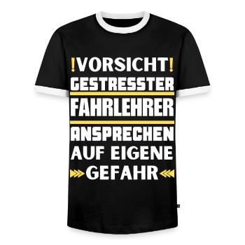 Ne parlez pas à un moniteur de conduite stressé ! - T-shirt contrasté Homme - noir/blanc - Devant - AI Model Female 172 light (172cm) & AI Model Male 178 light (178cm)