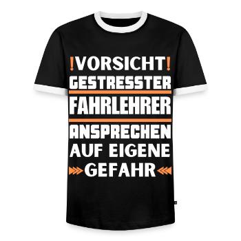 Ne parlez pas à un moniteur de conduite stressé ! - T-shirt contrasté Homme - noir/blanc - Devant - AI Model Female 172 light (172cm) & AI Model Male 178 light (178cm)