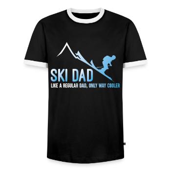 Cooler Ski Dad Skiurlaub Berge - Männer Kontrast-T-Shirt - Schwarz/Weiß - Vorne - AI Model Female 172 light (172cm) & AI Model Male 178 light (178cm)