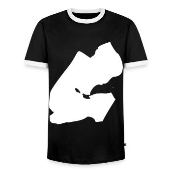 Drapeau de la carte de Djibouti - T-shirt contrasté Homme - noir/blanc - Devant - AI Model Female 172 light (172cm) & AI Model Male 178 light (178cm)