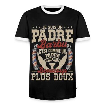 Je suis un padre barbu normal fans barbe - T-shirt contrasté Homme - noir/blanc - Devant - AI Model Female 172 light (172cm) & AI Model Male 178 light (178cm)
