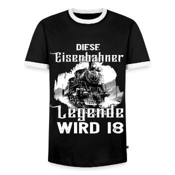 Eisenbahn Eisenbahner Beruf 18 Geburtstag Spruch - Männer Kontrast-T-Shirt - Schwarz/Weiß - Vorne - AI Model Female 172 light (172cm) & AI Model Male 178 light (178cm)