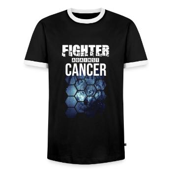 Combattant contre le cancer! Don contre le cancer - T-shirt contrasté Homme - noir/blanc - Devant - AI Model Female 172 light (172cm) & AI Model Male 178 light (178cm)