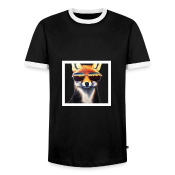 Cooler Fuchs - Männer Kontrast-T-Shirt - Schwarz/Weiß - Vorne - AI Model Female 172 light (172cm) & AI Model Male 178 light (178cm)