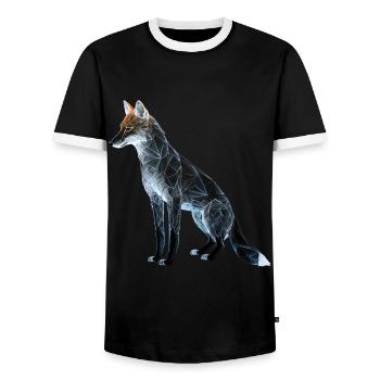 Fuchs Fuchsmotiv Tiere Geschenk Kunst Tiermotiv - Männer Kontrast-T-Shirt - Schwarz/Weiß - Vorne - AI Model Female 172 light (172cm) & AI Model Male 178 light (178cm)