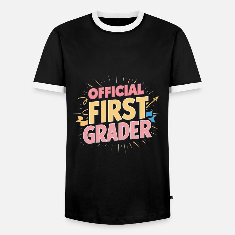 Official First Grader - Men's Ringer Shirt - black/white