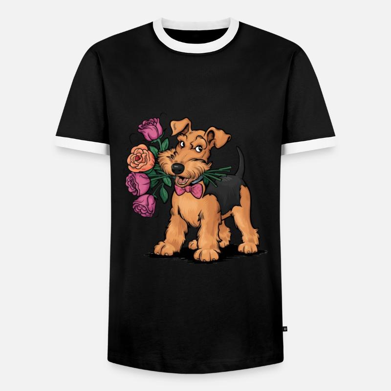 Airedale Terrier - Men's Ringer Shirt - black/white