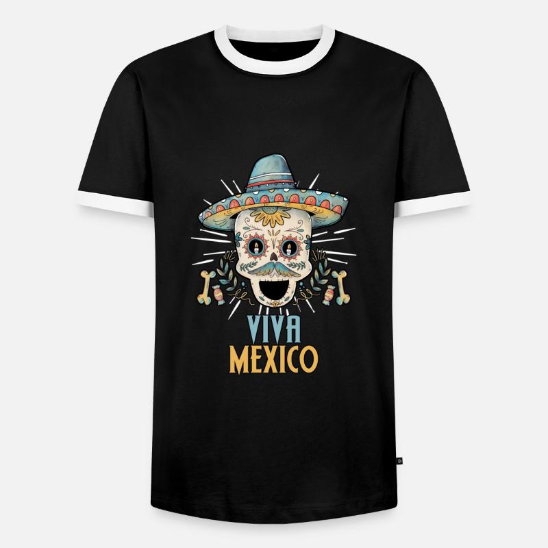 Mexiko - Männer Kontrast-T-Shirt - Schwarz/Weiß