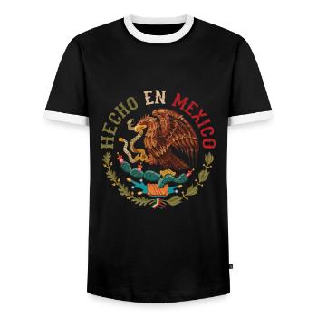 Mexiko - Männer Kontrast-T-Shirt - Schwarz/Weiß - Vorne - AI Model Female 172 light (172cm) & AI Model Male 178 light (178cm)