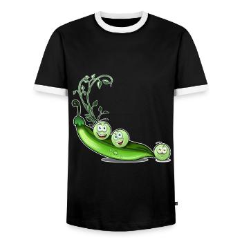 Humour de pois - T-shirt contrasté Homme - noir/blanc - Devant - AI Model Female 172 light (172cm) & AI Model Male 178 light (178cm)