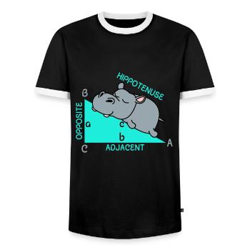 Hippotenuse math math math teacher joke fun - Men's Ringer Shirt - black/white - Front - AI Model Female 172 light (172cm) & AI Model Male 178 light (178cm)