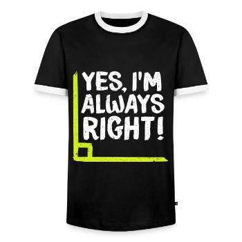 I am right! Mathematician math math - Men's Ringer Shirt - black/white - Front - AI Model Female 172 light (172cm) & AI Model Male 178 light (178cm)