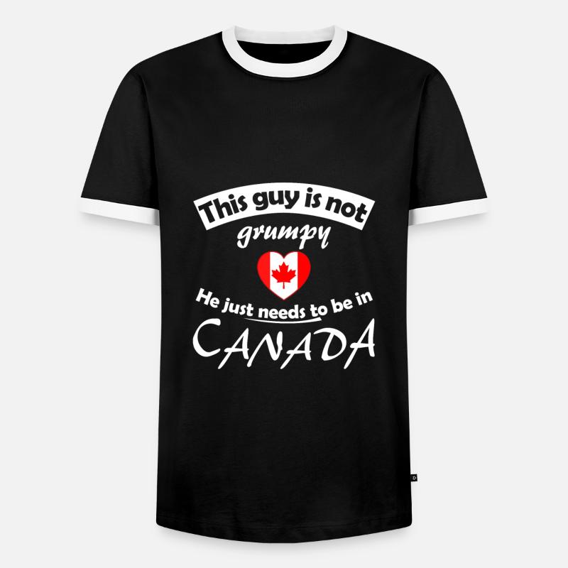 Kanada - Männer Kontrast-T-Shirt - Schwarz/Weiß
