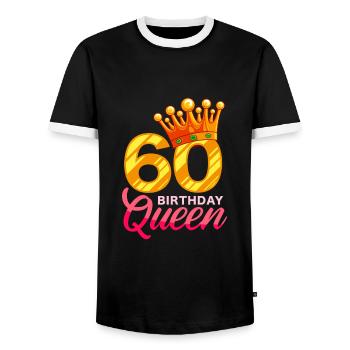 60e anniversaire de la reine anniversaire - T-shirt contrasté Homme - noir/blanc - Devant - AI Model Female 172 light (172cm) & AI Model Male 178 light (178cm)