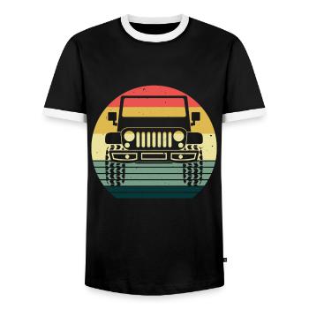 Véhicule tout-terrain Offroad 4wd 4x4 4wheeler cadeau AWD - T-shirt contrasté Homme - noir/blanc - Devant - AI Model Female 172 light (172cm) & AI Model Male 178 light (178cm)