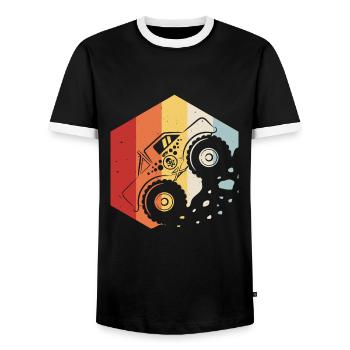 Monstertruck Monster Truck Motorsport Motor Auto - T-shirt contrasté Homme - noir/blanc - Devant - AI Model Female 172 light (172cm) & AI Model Male 178 light (178cm)