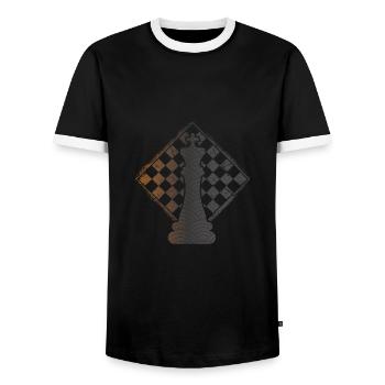 Chess Chess Piece Chess Game Art Gift - T-shirt contrasté Homme - noir/blanc - Devant - AI Model Female 172 light (172cm) & AI Model Male 178 light (178cm)