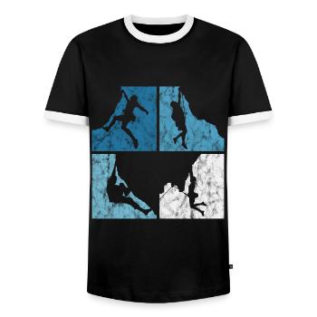 Alpinisme rétro escalade cadeau de montagne de bloc - T-shirt contrasté Homme - noir/blanc - Devant - AI Model Female 172 light (172cm) & AI Model Male 178 light (178cm)