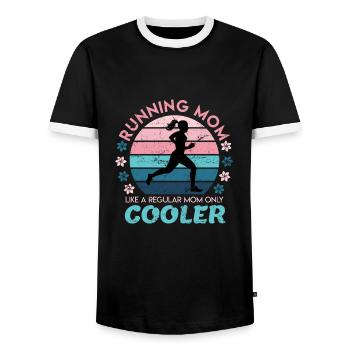 Laufen Geschenk Damen Running Mom Mutter Spruch - Männer Kontrast-T-Shirt - Schwarz/Weiß - Vorne - AI Model Female 172 light (172cm) & AI Model Male 178 light (178cm)