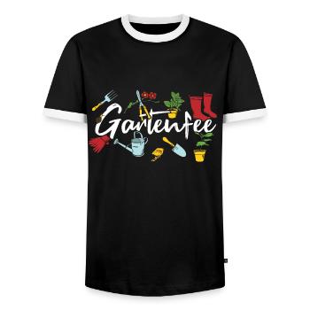 Gartenfee Gärtnerin Garten Gärtnern Kleingarten - Männer Kontrast-T-Shirt - Schwarz/Weiß - Vorne - AI Model Female 172 light (172cm) & AI Model Male 178 light (178cm)