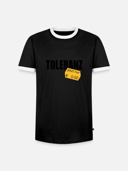 toleranz - Männer Kontrast-T-Shirt - Schwarz/Weiß