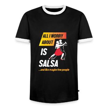 Salsa Dancer Dancer - Men's Ringer Shirt - black/white - Front - AI Model Female 172 light (172cm) & AI Model Male 178 light (178cm)
