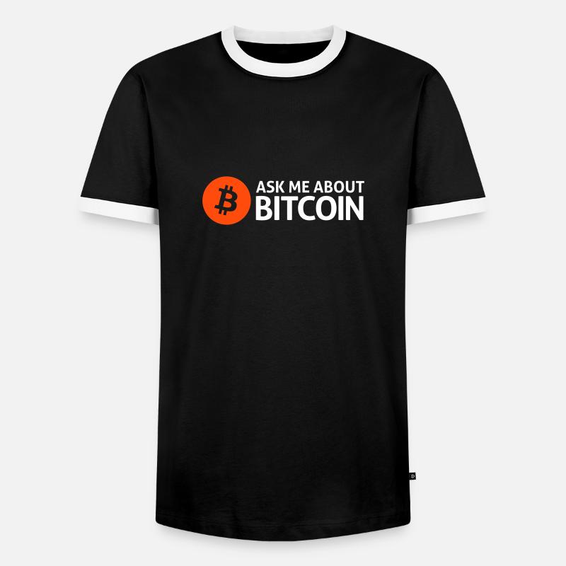 bitcoins - Männer Kontrast-T-Shirt - Schwarz/Weiß