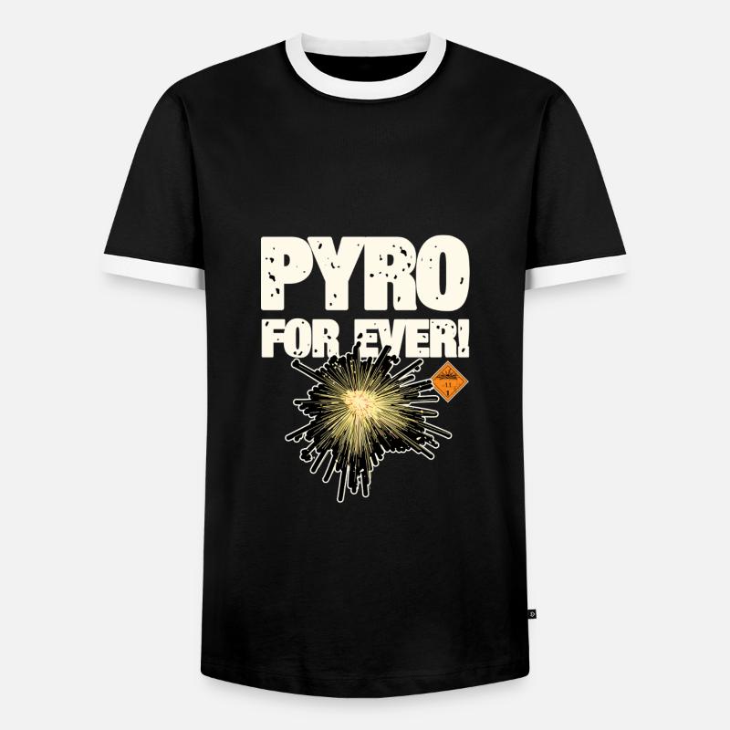 Pyro Pyro - Männer Kontrast-T-Shirt - Schwarz/Weiß