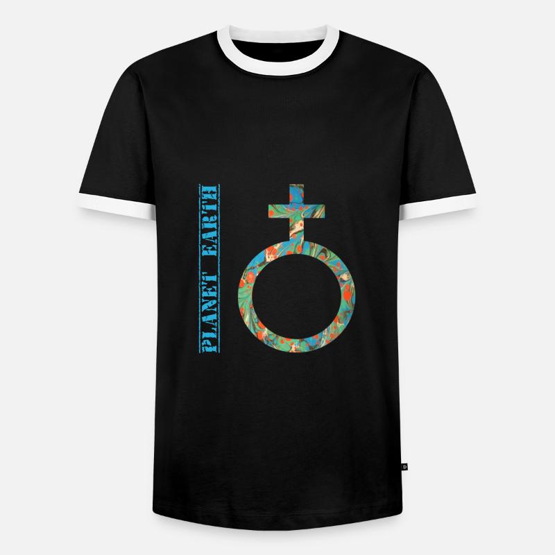 planet erde e 4 - Männer Kontrast-T-Shirt - Schwarz/Weiß