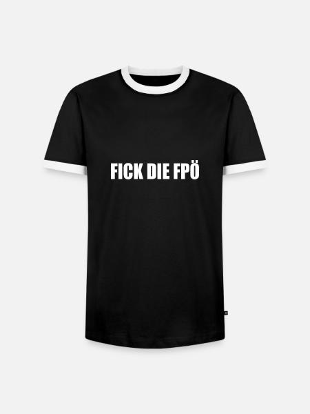 Nein zu fpö - Männer Kontrast-T-Shirt - Schwarz/Weiß