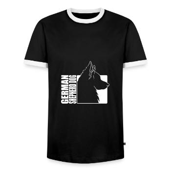 German Shepherd Dog Profil Hunde Hund Wilsigns - Männer Kontrast-T-Shirt - Schwarz/Weiß - Vorne - AI Model Female 172 light (172cm) & AI Model Male 178 light (178cm)
