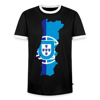 Portugal - T-shirt contrasté Homme - noir/blanc - Devant - AI Model Female 172 light (172cm) & AI Model Male 178 light (178cm)
